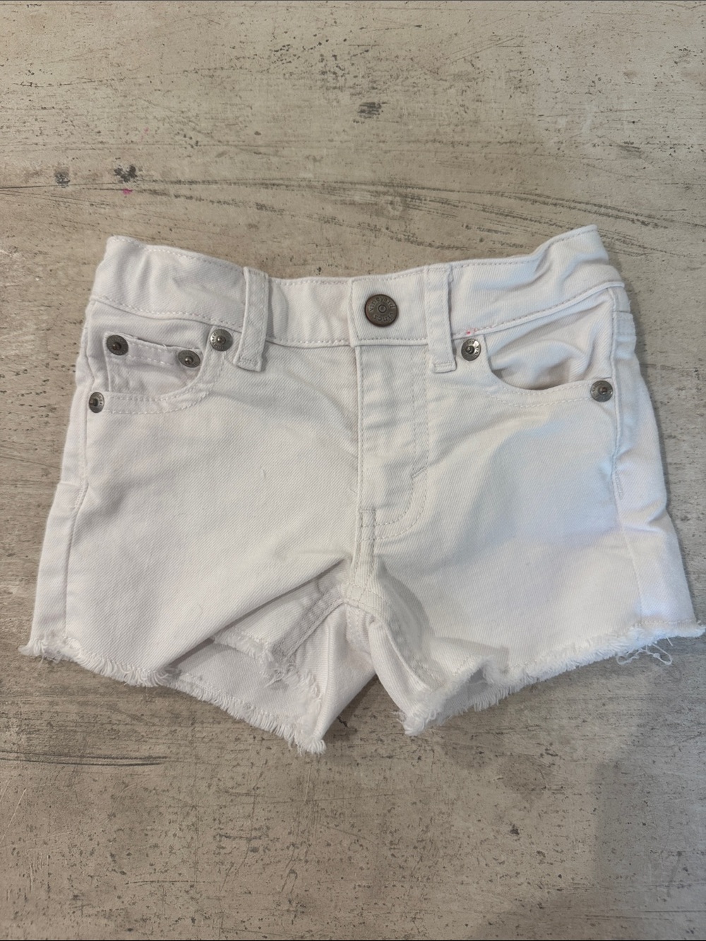 Vineyard Vines White Denim Frayed Hem Kids Shorts